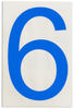 Brady Toughstripe B-514 Blue Indoor Polyester Number Label - 6 in Width - 8 in Height - 8 in Character Height - Printed Msg = 6 - 121887 - 754473-71128 - R. S. Hughes Company, Inc.