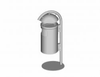 Vasura Litter Bins, Steel, With Lid And Ashtray - 5151699 - Erlau