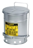 Justrite Soundgard Silver Steel 14 gal Safety Can - 20 1/4 in Height - 16 1/16 in Overall Diameter - 697841-12436 - 697841-12436 - R. S. Hughes Company, Inc.