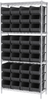 Akro-Mils Akrobin 2000 lb Adjustable Black Chrome Steel Open Adjustable Fixed Shelving System - 36 Bins - 2000 lb Total Capacity - AWS143630240 BLACK - AWS143630240 BLACK - R. S. Hughes Company, Inc.