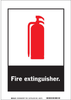 Brady B-302 Polyester White Fire Equipment Sign - 7 in Width x 10 in Height - Laminated - TEXT: FIRE EXTINGUISHER - 45145 - 754476-45145 - R. S. Hughes Company, Inc.