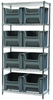 Akro-Mils Stak-N-Store 2000 lb Adjustable Gray Chrome Steel Open Adjustable Fixed Shelving System - 8 Bins - 2000 lb Total Capacity - AWS183613018 GREY - AWS183613018 GREY - R. S. Hughes Company, Inc.