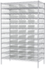 Akro-Mils 2000 lb Adjustable Clear Chrome Steel Open Adjustable Fixed Shelving System - 48 Bins - 2000 lb Total Capacity - AWS244830174SC -- AWS244830174SC - Image