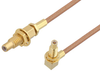SSMC Jack Bulkhead to SSMC Jack Right Angle Bulkhead Cable 36 Inch Length Using RG178 Coax - PE3C4461-36 - Pasternack