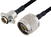 Slide-On BMA Jack 2 Hole Flange to N Male Cable 24 Inch Length Using PE-SR402FLJ Coax - PE3C4913-24 - Pasternack