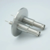 SHV-10 Coaxial Feedthrough, 2 Pins, Grounded Shield, Exposed Insulator, 2.16″ QF / KF Flange - A1603-3-QF - MPF Products, INC.