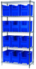Akro-Mils Stak-N-Store 2000 lb Adjustable Blue Chrome Steel Open Adjustable Fixed Shelving System - 12 Bins - 2000 lb Total Capacity - AWS183613014 BLUE - AWS183613014 BLUE - R. S. Hughes Company, Inc.
