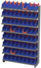 Akro-Mils APRS 400 lb Blue Gray Powder Coated Steel 16 ga Single Sided Fixed Rack - 36 3/4 in Overall Length - 64 Bins - Bins Included - APRS36442B -- APRS36442B - Image