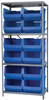 Akro-Mils Akrobin 6500 lb Adjustable Blue Gray Powder Coated Steel 22 ga Open Adjustable Fixed Shelving System - 12 Bins - 6500 lb Total Capacity - AS2479288 BLUE - AS2479288 BLUE - R. S. Hughes Company, Inc.