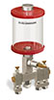 Red Color Key, Clear View Multiple Feed Manual Lubricator, 1 pt Pyrex Reservoir, 3 Feeds, 1/8