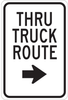 Brady B-401 Polystyrene Rectangle White Stop Signs, Traffic Control Signs & Banners Sign - 12 in Width x 18 in Height - TEXT: THRU TRUCK ROUTE - 124483 - 754473-80761 - R. S. Hughes Company, Inc.