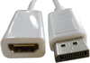 Cable, Dp Plug-Hdmi A Rcpt, White, 1M; Connector To Connector Multicomp Pro - 69AC3147 - Newark, An Avnet Company