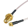 SMA Female Bulkhead St. Connector With RG178 Cable (L-10CM) + MMCX Male Right Angle Connector - ET-SFS-BH-3L10C-MMMRA - Eteily Technologies India Pvt. Ltd.
