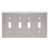 4-Gang Toggle Wall Plates, Stainless Steel Standard Size Polished Finish - 14SBS - Suzhou Ele Mfg Co., Ltd.
