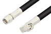 SMA Male to SMA Male Right Angle Cable 60 Inch Length Using 75 Ohm RG59 Coax, RoHS - PE3137LF-60 - Pasternack