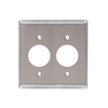 2-Gang φ35.7mm Diameter Single Device Wall Plates, Stainless Steel Standard Size Polished Finish - 82SBS - Suzhou Ele Mfg Co., Ltd.