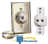 Leviton Duplex Floor Jack Insert with Brass Plate &.. - 41650 - TelephoneStuff.com
