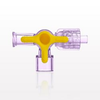 4-Way Stopcock, Female Luer Lock, Male Luer with Spin Lock, Tubing Port - 99515 - Qosina Corp.
