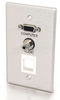 Single Gang HD15 + 3.5mm + (1) Keystone Wall Plate - Brushed Aluminum -- 2225-40572-ADT