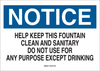 Brady B-120 Fiberglass Reinforced Polyester Rectangle White Water Sanitation Sign - 14 in Width x 10 in Height - 69012 - 754476-69012 - R. S. Hughes Company, Inc.