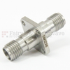 2.92mm Female (Jack) to 2.92mm Female (Jack) 4 Hole Flange Adapter, Passivated Stainless Steel Body, 1.3 VSWR -- SM3228 - Image