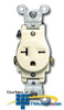 Leviton Side Wired 20A 250V Single Receptacle - 5821 - TelephoneStuff.com