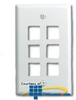 Legrand - On-Q Keystone Wallplates Single Gang, 6 Port - F3406 - TelephoneStuff.com