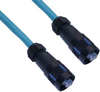 Ethernet, Cordset, 8 Pole, E45V3 Male Straight / E45V3 Male Straight, 10M, Black, PUR -- E45V3P-8MMP-10M - Image