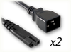 IEC-60320-C20 to IEC-60320-C7 x 2 HOME // Power Cords // IEC/Jumper Power Cords // Y Cords (2-Way Splitter) -- 0459.024 - Image