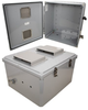 18x16x10 Polycarbonate Weatherproof Outdoor IP24 NEMA 3R Enclosure, Modified Base Vented Lid DKGY - TEPC181610-03V - Transtector Systems, Inc.