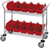 Quickpick Bin Cart, 2Shelf, 10Bins, Red; No. Of Bins Quantum Storage - 44AC7927 - Newark, An Avnet Company