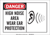 Brady B-120 Fiberglass Reinforced Polyester Rectangle White Personal Protection Equipment (PPE) Sign - 14 in Width x 10 in Height - TEXT: DANGER - 62756 - 754476-62756 - R. S. Hughes Company, Inc.