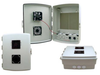 14x10x04 ABS Plastic Indoor IP54 NEMA 12 Enclosure, Hook & Loop Mounting, Fan & 48 VDC PoE outlets Gray -- TEP141004-40F - Image