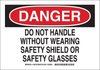 Brady B-555 Aluminum Rectangle White Personal Protection Equipment (PPE) Sign - 14 in Width x 10 in Height - TEXT: DANGER - 128721 - 754473-77635 - R. S. Hughes Company, Inc.