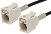 White FAKRA Jack to FAKRA Jack Cable 60 Inch Length Using RG174 Coax - PE38750B-60 - Pasternack