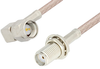 SMA Male Right Angle to SMA Female Bulkhead Cable 60 Inch Length Using 75 Ohm RG179 Coax, RoHS - PE34135LF-60 - Pasternack