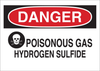 Brady B-302 Polyester Rectangle White Chemical, Biohazard, Hazardous & Flammable Material Sign - 14 in Width x 10 in Height - Laminated - TEXT: DANGER POISONOUS GAS HYDROGEN SULFIDE - 84438 - 754476-84438 - R. S. Hughes Company, Inc.