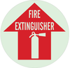 Brady Bradyglo B-808 Polyester / Vinyl Red Fire Equipment Sign - 17 in Width x 17 (Dia.) in Height - Glow in the Dark, Laminated - TEXT: FIRE EXTINGUISHER - 49062 - 754476-49062 - R. S. Hughes Company, Inc.