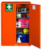 Justrite Powerport Orange Hazardous Material Storage Cabinet - 43 in Width - 65 in Height - Floor Standing - 697841-14522 - 697841-14522 - R. S. Hughes Company, Inc.