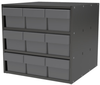 Akro-Mils Akrodrawers 60 lb Charcoal Gray Powder Coated, Textured Stackable Super Modular Cabinet - 17 in Overall Length - 18 in Width - 16 1/2 in Height - 9 Drawer - Non-Lockable - AD1817C68 GREY - AD1817C68 GREY - R. S. Hughes Company, Inc.