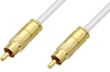 75 Ohm RCA Male to 75 Ohm RCA Male Cable 48 Inch Length Using 75 Ohm PE-B159-WH White Coax - PE38133/WH-48 - Pasternack