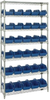 Open Wire Shelving, 7Shelves, 30Bin, Blu; Shelving Unit Type Quantum Storage - 44AC8615 - Newark, An Avnet Company