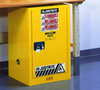 Justrite Sure-Grip EX 12 gal Yellow Hazardous Material Storage Cabinet - 23 1/4 in Width - 35 in Height - Bench Top - 697841-11232 - 697841-11232 - R. S. Hughes Company, Inc.