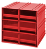 Interlocking Cabinet, 6Drawer, Red; No. Of Drawers Quantum Storage - 44AC6097 - Newark, An Avnet Company