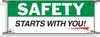 Brady B-450 Vinyl Rectangle Safety Awareness Sign - 10 ft Width x 3 1/2 ft Height - TEXT: SAFETY - 50907 - 754476-50907 - R. S. Hughes Company, Inc.