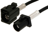 Black FAKRA Plug to FAKRA Jack Cable 36 Inch Length Using RG174 Coax - PE38752A-36 - Pasternack