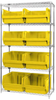 Open Wire Shelving, 5Shelves, 8Bins, Yel; Shelving Unit Type Quantum Storage - 44AC8154 - Newark, An Avnet Company