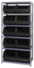 Open Shelving, 6Shelves, 10Bins, Black; Shelving Unit Type Quantum Storage - 44AC6722 - Newark, An Avnet Company