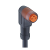 M8 Snap-In Sensor/Actuator Single-Ended Cordset: Female, angled, 3-pin, A-coded, translucent body, 50 V AC / 60 V DC, 2 A; PUR black cable, 3-wires, 0.14 mm² - RKMW 3-338 - Belden Inc.