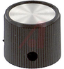 Knob; ABS; Round; Black; 1/4 in.; 0.700in.; Gloss - 70206978 - Allied Electronics, Inc.